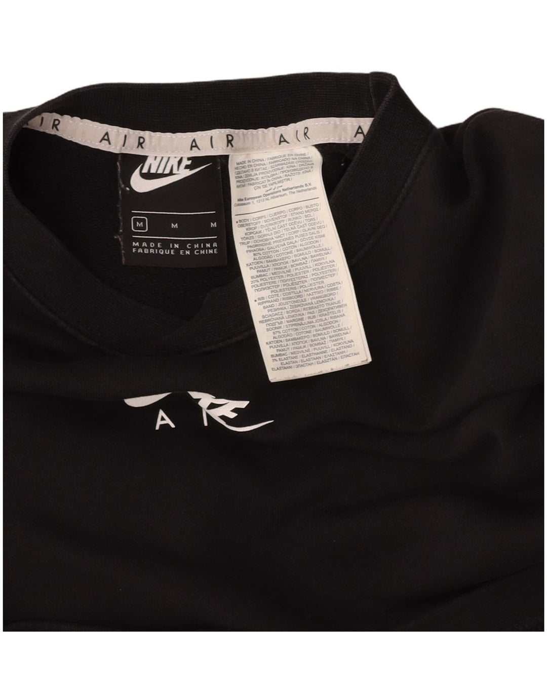NIKE - Sudadera corta extragrande para mujer, talla 40, talla M, color negro