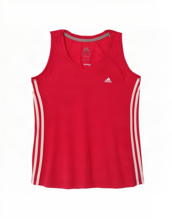 Adidas Mujer Climalite Chaleco Top UK 8/10 Pequeño Algodón Rosa