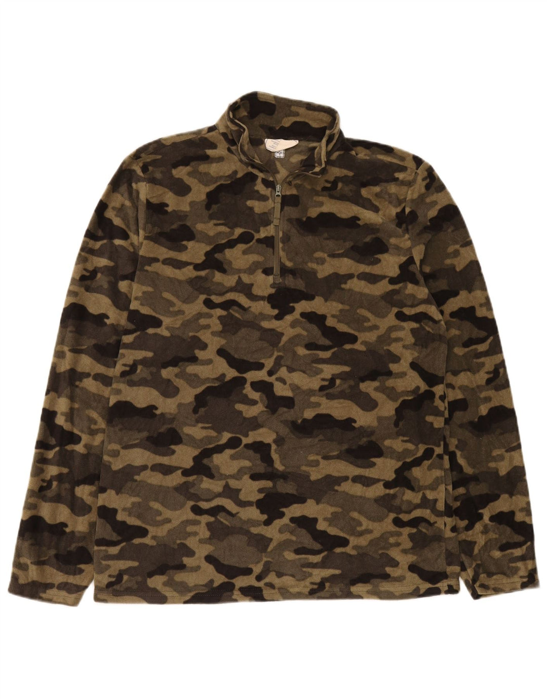 Jersey de forro polar con cremallera y cuello para hombre de Mountain Warehouse Camuflaje beige medio