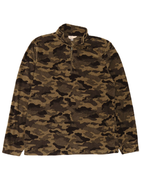 Jersey de forro polar con cremallera y cuello para hombre de Mountain Warehouse Camuflaje beige medio