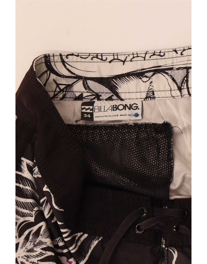 Billabong Mens Graphic Bañador Shorts Grande Poliéster Floral Negro