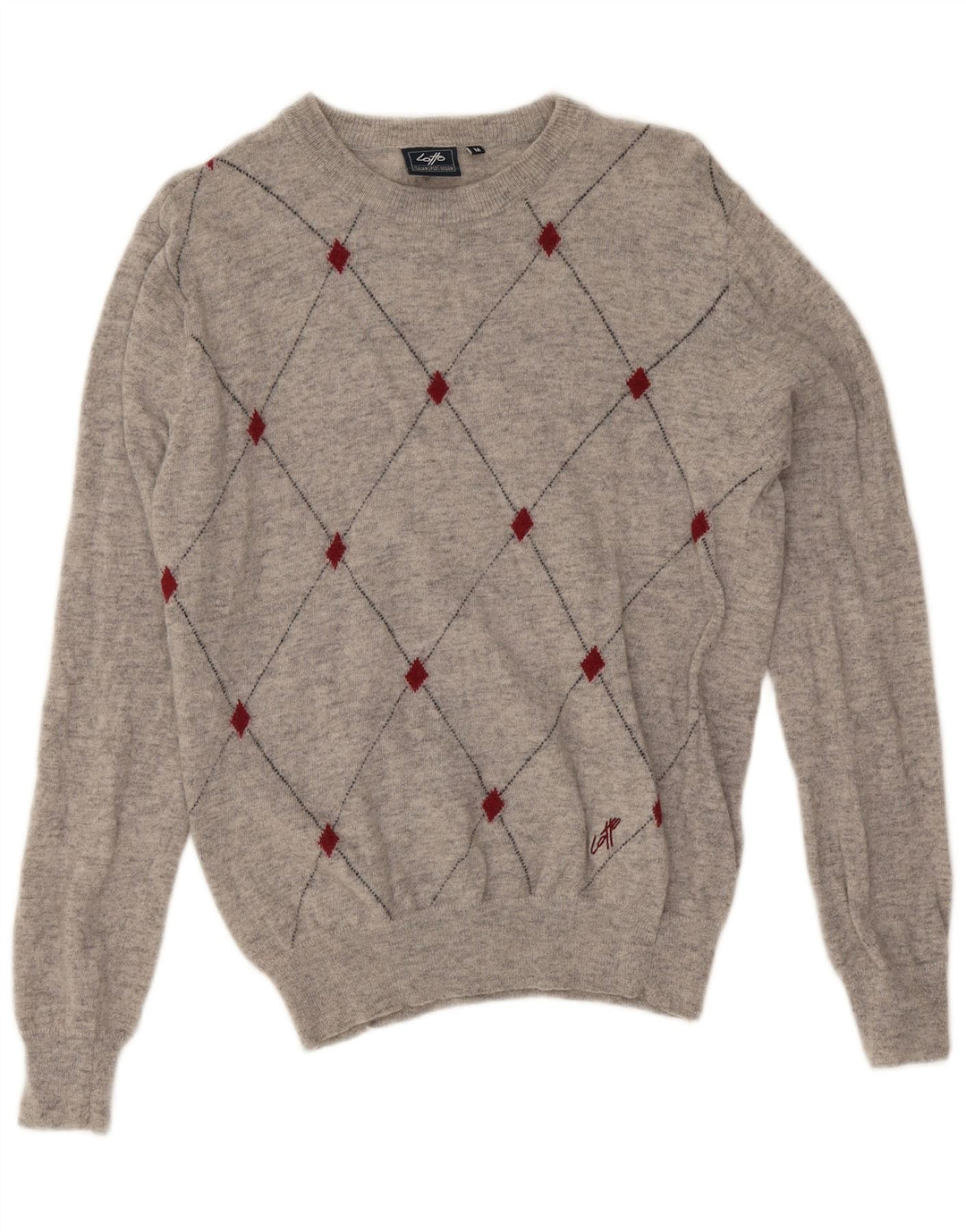Jersey De Cuello Redondo Lotto Hombre Gris Medio Argyle/Lana Diamante