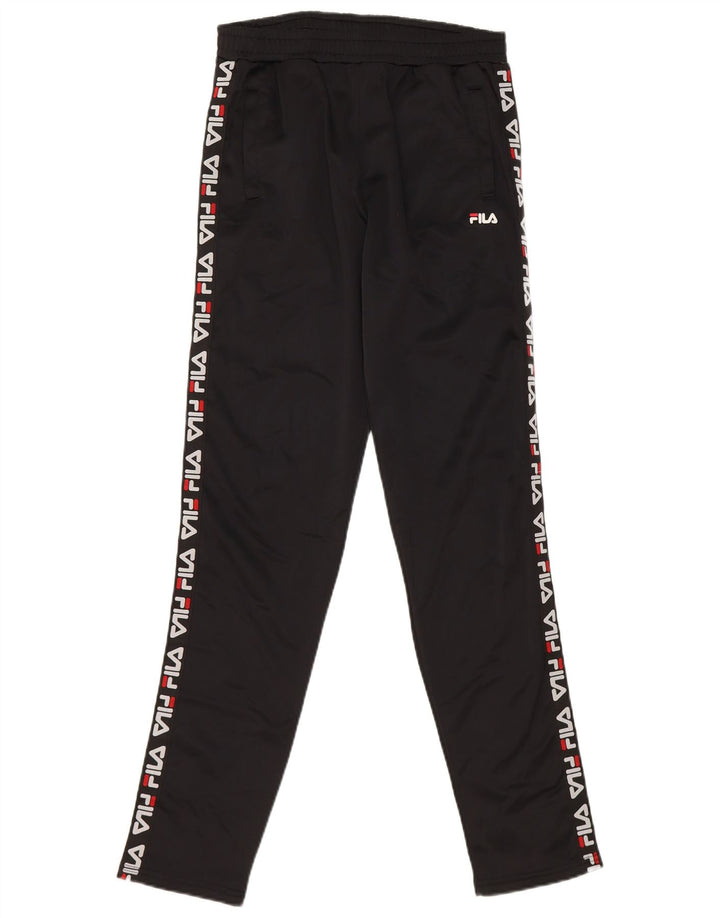 Fila Pantalón de chándal gráfico para niño 13-14 años Negro Poliéster