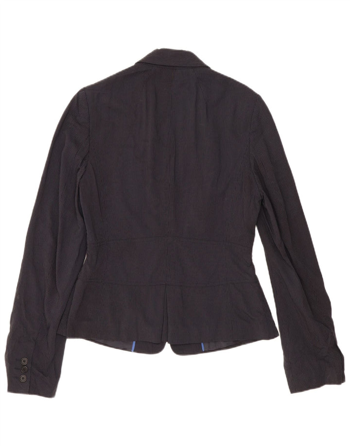 Chaqueta tipo blazer de 2 botones para mujer Reiss UK 12 Medium Azul marino a rayas