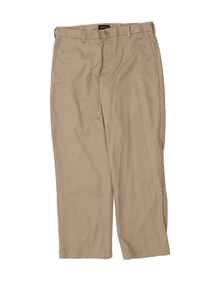 IZOD Mens Straight Chino Trousers W33 L30 Beige Vintage Izod and Second-Hand Izod from Messina Hembry 