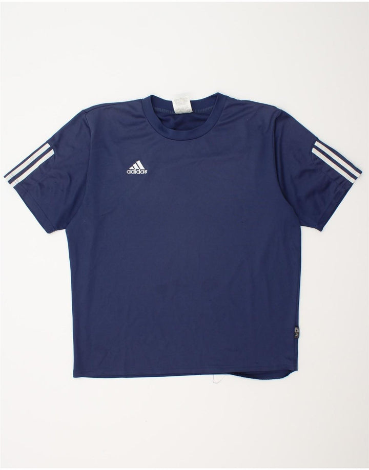 ADIDAS Camiseta Climalite para hombre Top Grande Poliéster azul marino