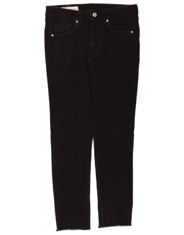 Zara Mujer Crop Slim Jeans EU 36 XS W26 L24 Algodón Negro