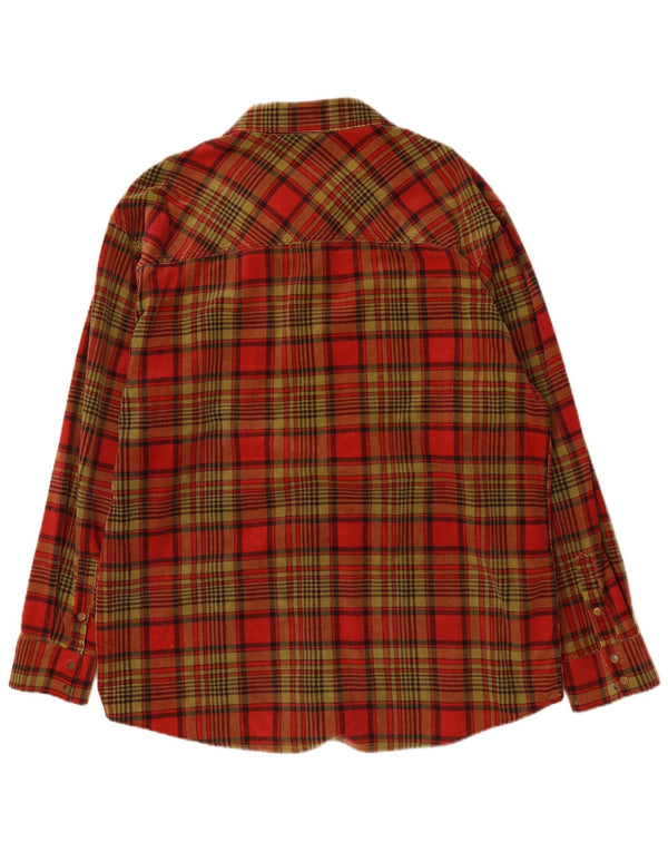 Angelo Litrico Camisa de Pana Occidental para Hombre Talla 41/44 XL Algodón a Cuadros Verde