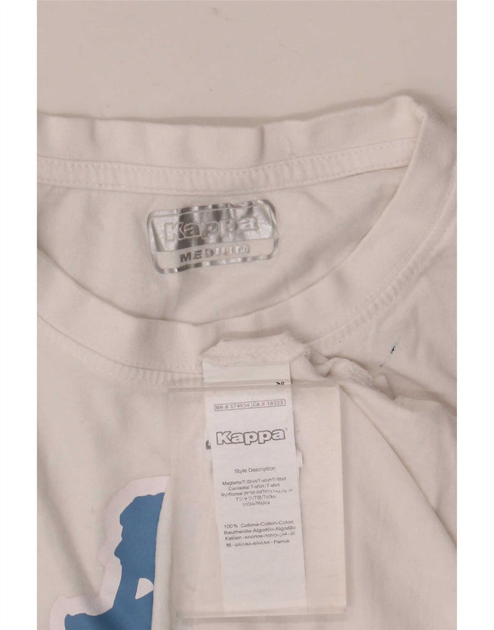 Kappa Hombre Gráfico Chaleco Top Medio Algodón Blanco