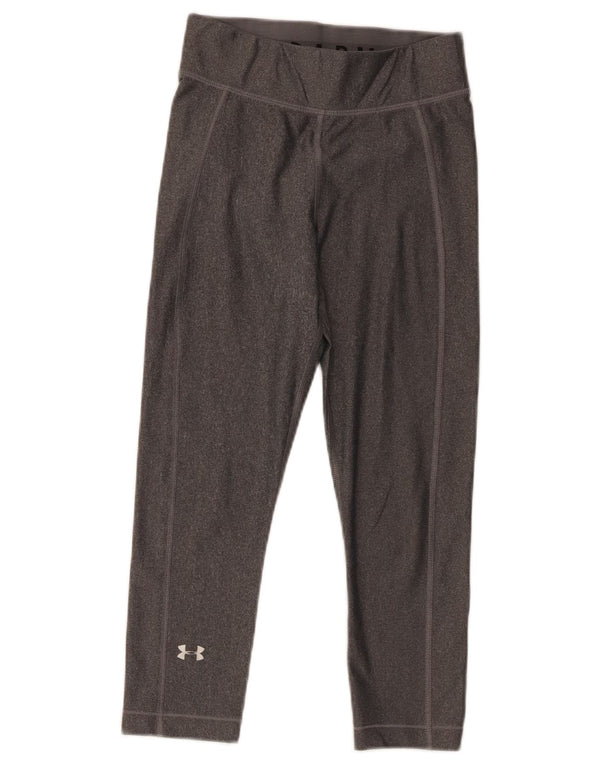 Under Armour Heat Gear Capri Leggings para mujer UK 4 XS Gris Poliéster