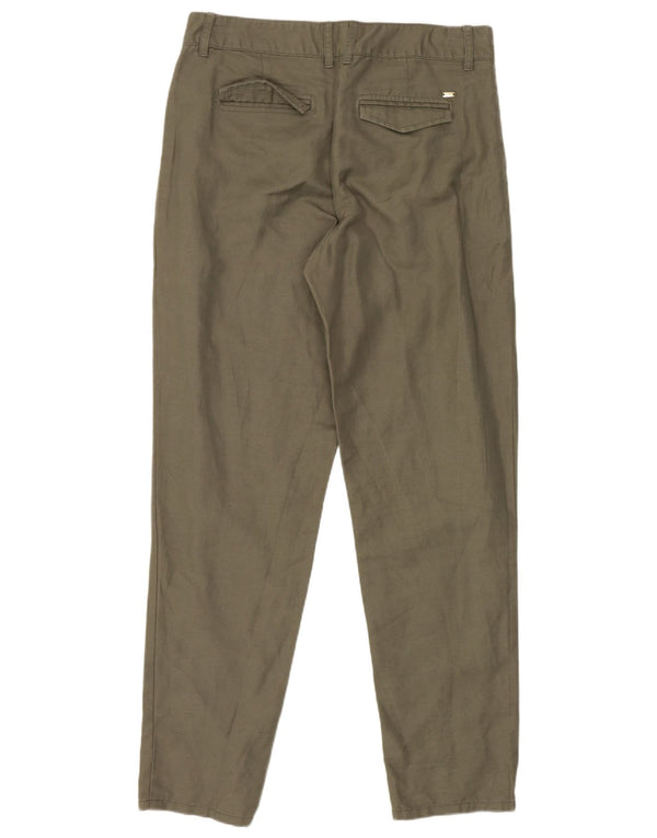 Tommy Hilfiger Pantalones chinos cónicos para mujer US 4 Small W28 L28 Caqui Lino