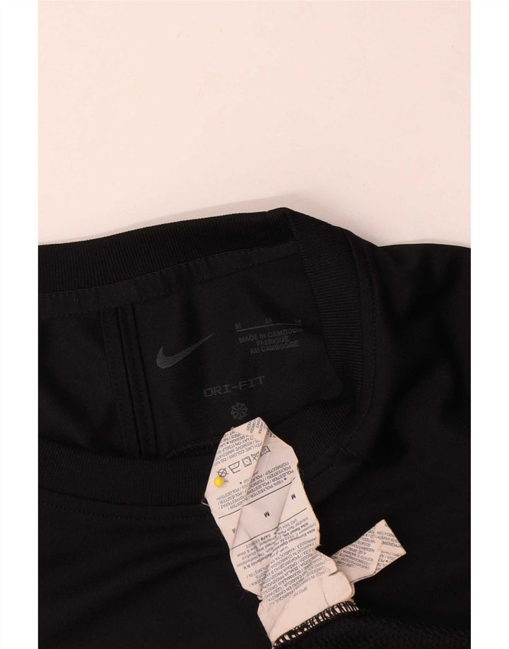 Camiseta Nike Dri Fit para hombre Top medio negro color block Poliéster