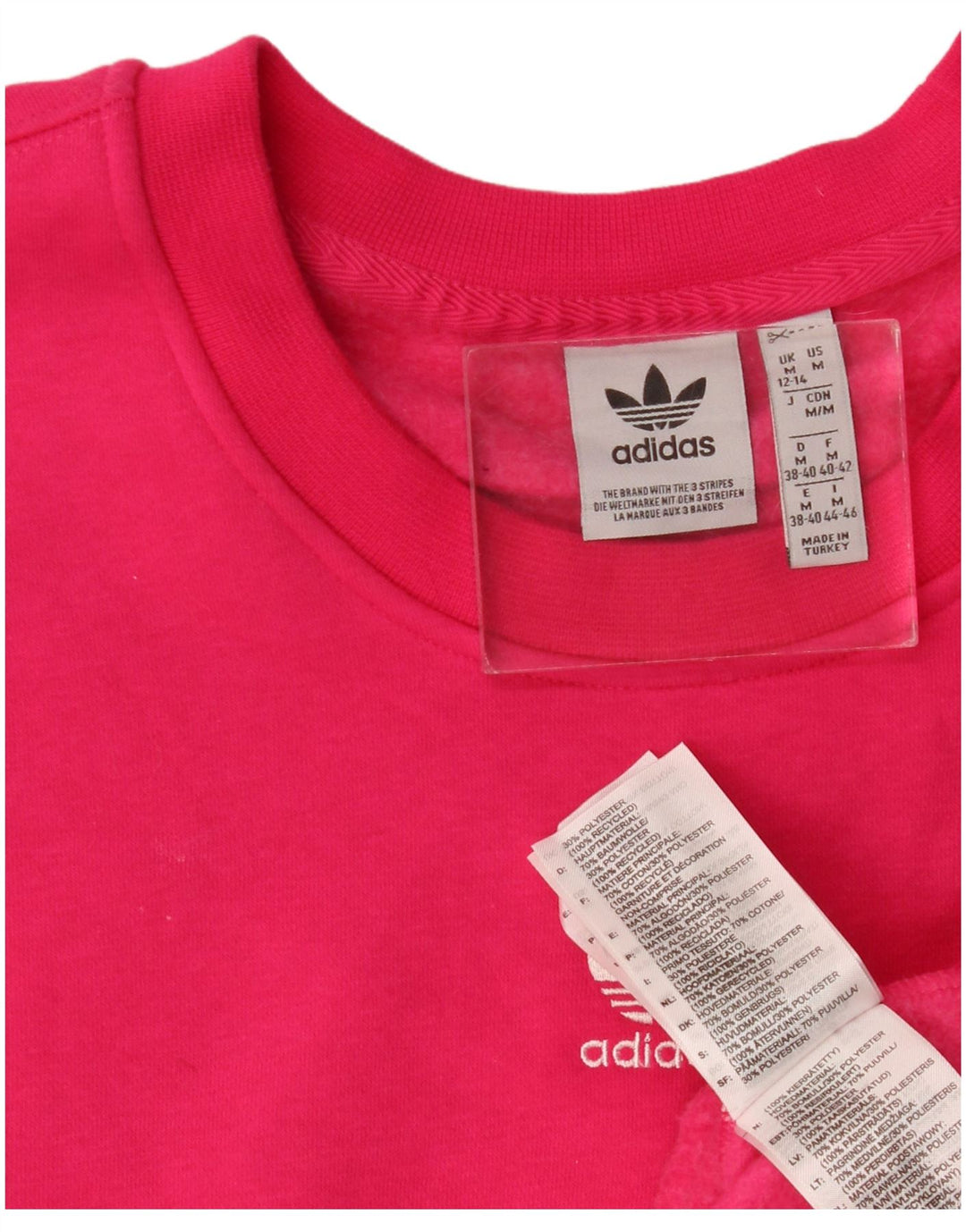Adidas - Sudadera extragrande para mujer, talla 12/14, poliéster rosa medio