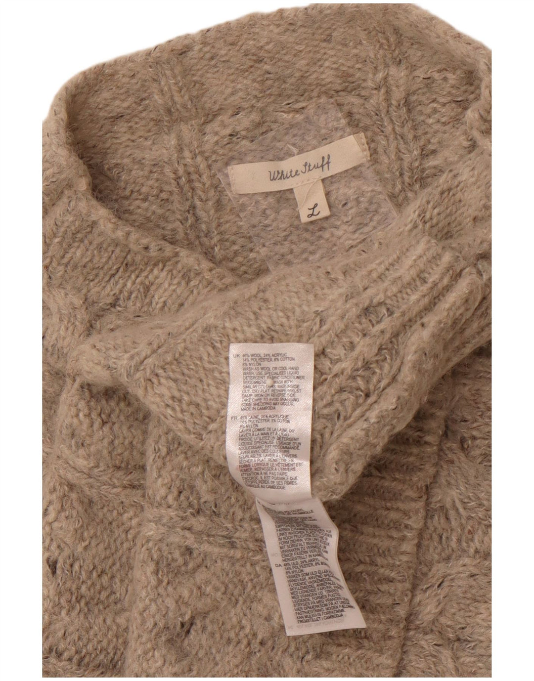 WHITE STUFF Camiseta sin mangas con cuello de tortuga extragrande para mujer UK 40 Gris grande