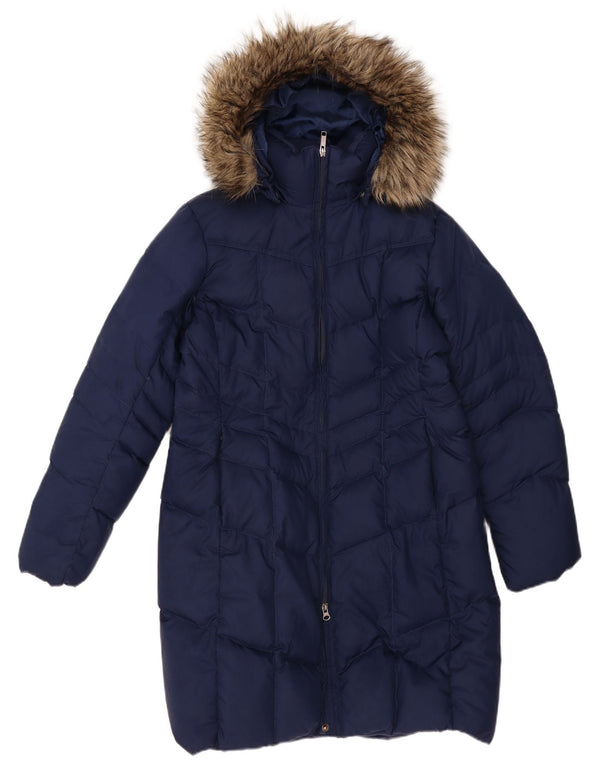 Lands End Abrigo acolchado con capucha para mujer UK 44 Medio Azul marino Poliéster