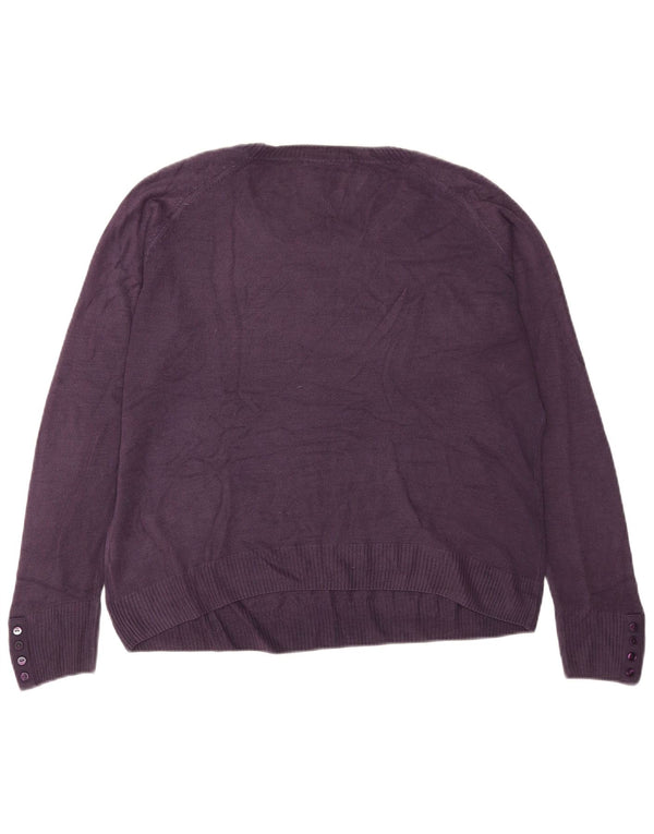 Marks & Spencer Jersey con Cuello Barco para Mujer UK 46 Grande Púrpura