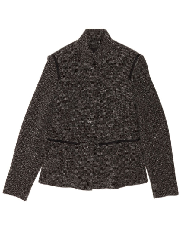 Rene Lezard Chaqueta tipo blazer de 4 botones para mujer EU 38 Gris medio moteado