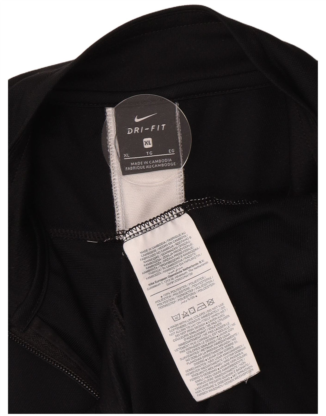 Nike Hombre Dri Fit Chándal Top Chaqueta XL Negro Colorblock Poliéster