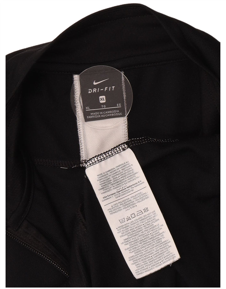 Nike Hombre Dri Fit Chándal Top Chaqueta XL Negro Colorblock Poliéster