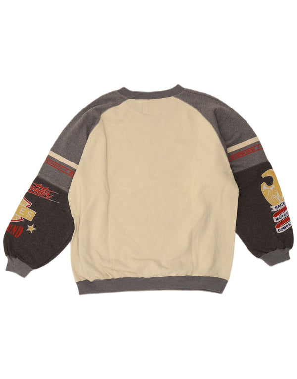 Foxhound Hombre Sudadera Gráfica Jumper Medium Off White De Algodón Con Bloques De Color