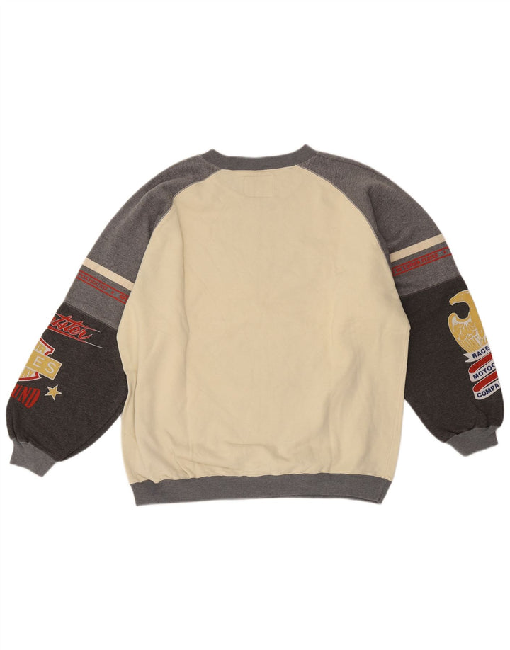 Foxhound Hombre Sudadera Gráfica Jumper Medium Off White De Algodón Con Bloques De Color