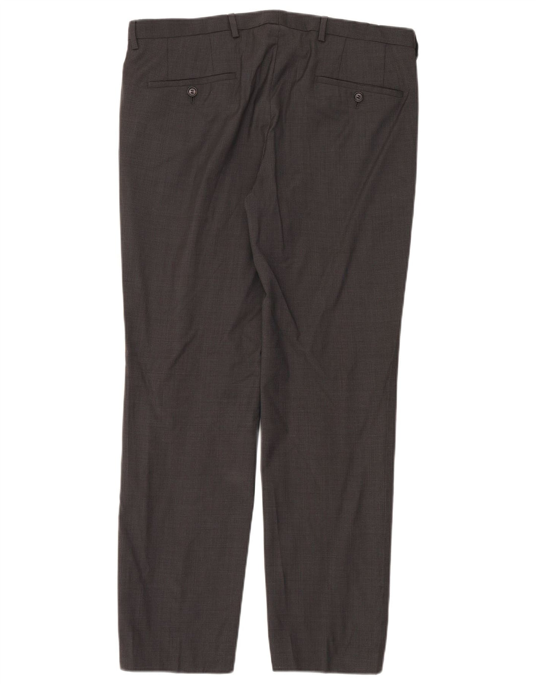 Hugo Boss Pantalón de traje recto para hombre IT 48 Medium W34 L30 Grey Gingham