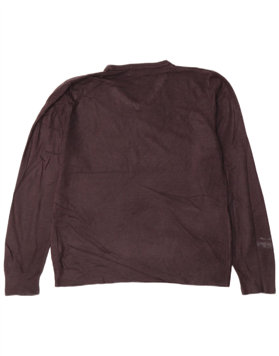 MARKS & SPENCER Suéter tipo jersey con cuello en V azul Harbor para hombre Negro mediano