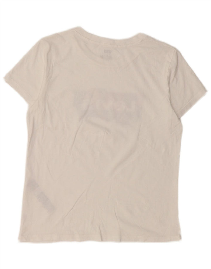 Levi's Camiseta gráfica para mujer Top UK 10 Small White Cotton