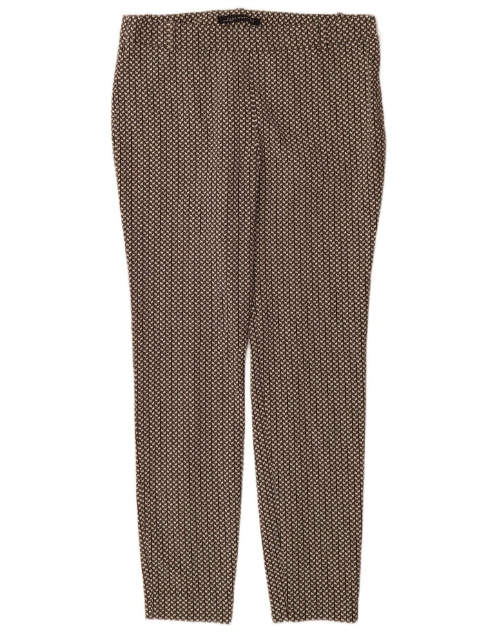 Zara Mujer Pantalón Casual Slim Mediano W28 L29 Poliéster Geométrico Gris