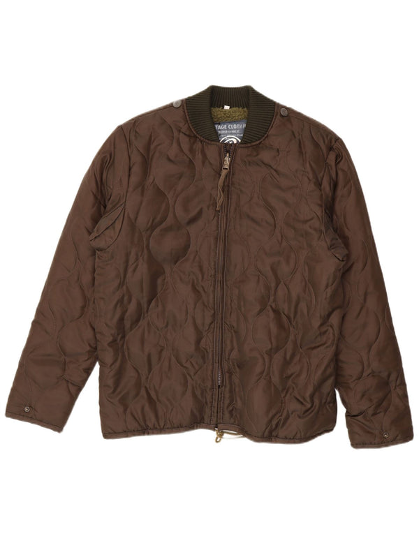 Brandit Chaqueta acolchada con forro para hombre UK 38 Poliéster caqui medio