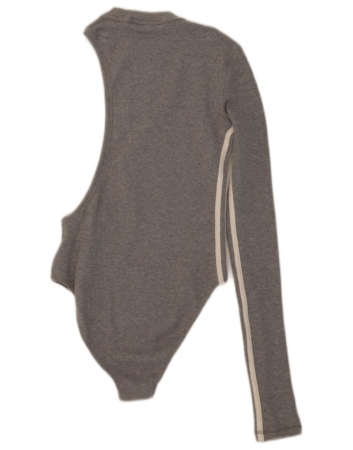 Adidas Body de un hombro para mujer UK 10 Small Grey Cotton