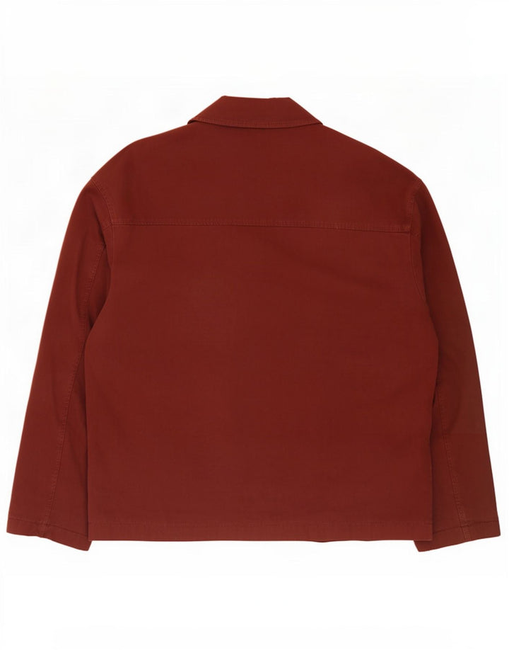 Zara Mens Bomber Jacket UK 40 Grande Algodón Borgoña