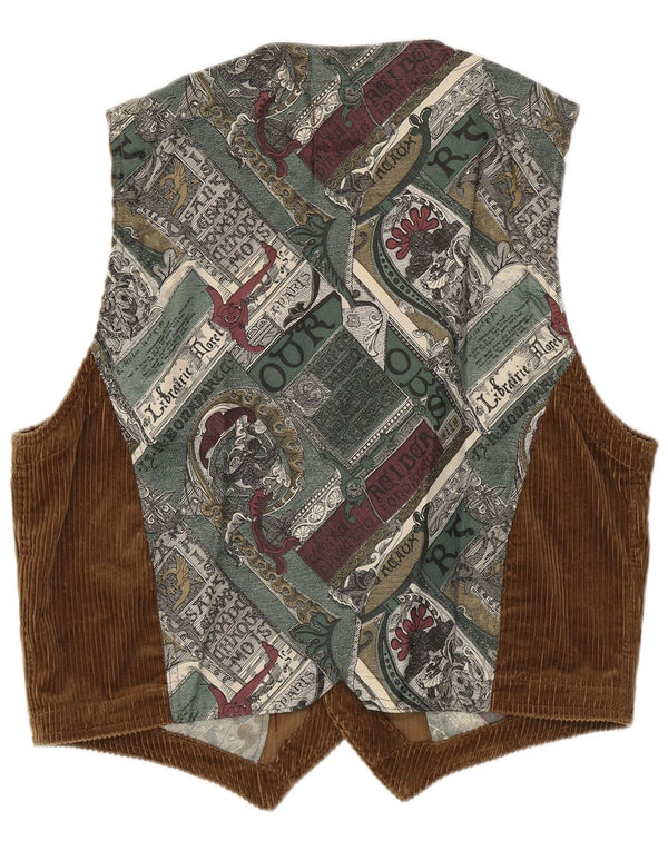 Fordocks Mens Corduroy Waistcoat Large Brown Patchwork Cotton