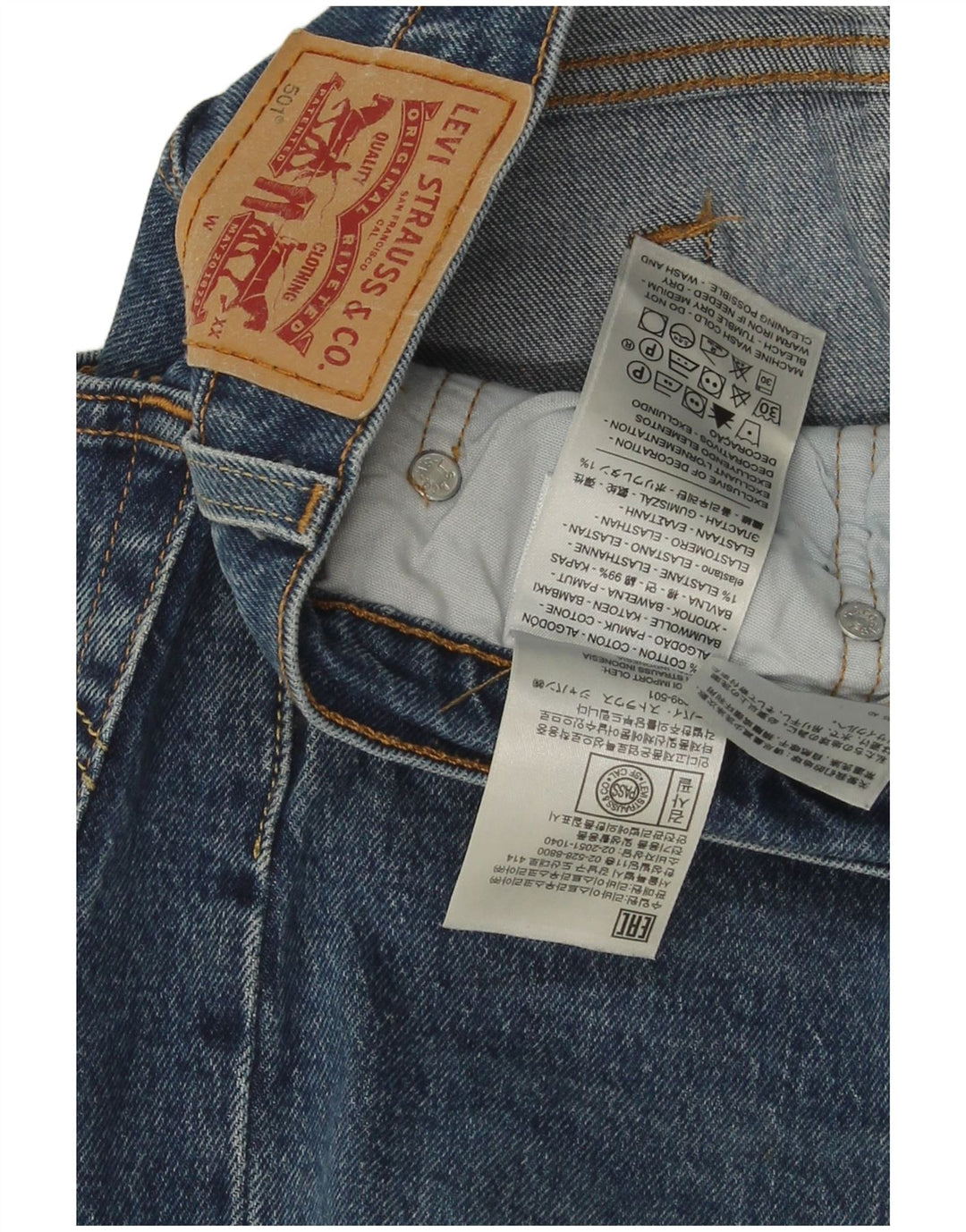 Levi's Hombre 501 Vaqueros Rectos W30 L30 Algodón Azul