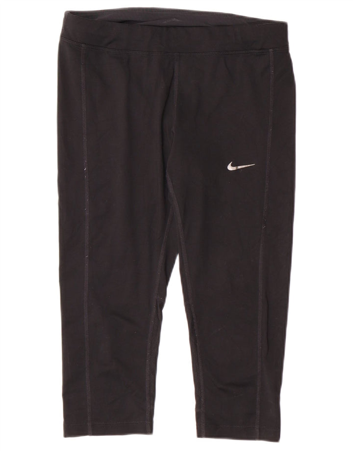 Nike Dri Fit Capri Leggings para mujer UK 10 Pequeño Negro Poliéster Deportes
