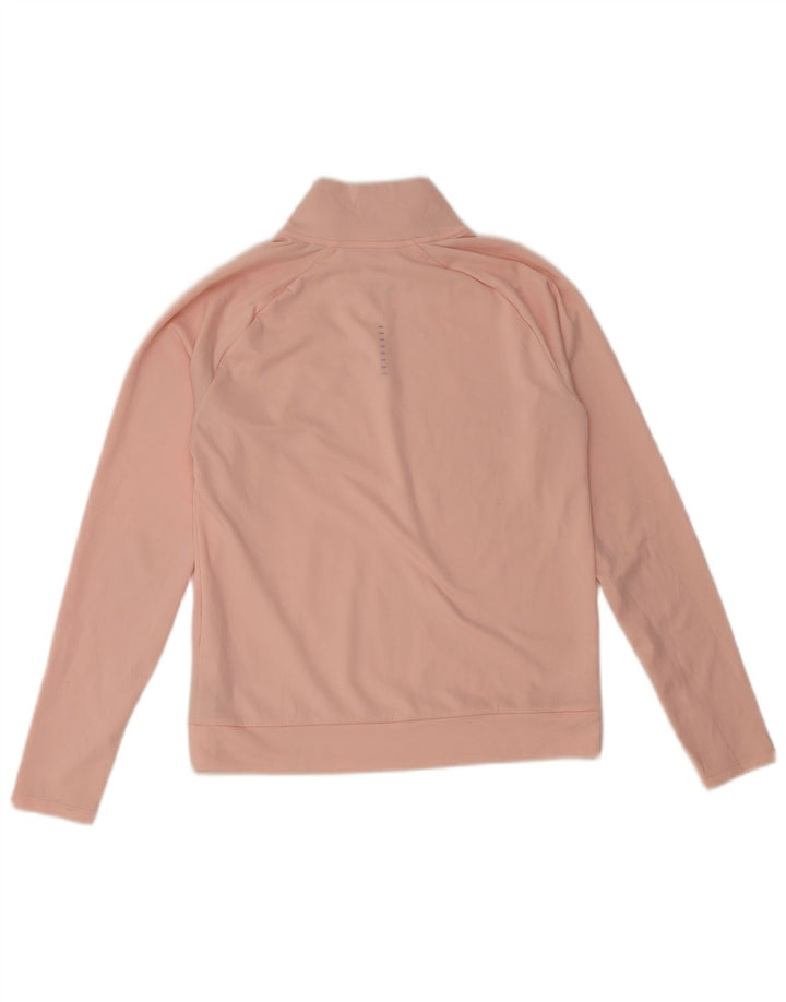 Nike Mujer Oversize Graphic Zip Neck Jersey Chándal Top UK 6 XS Rosa