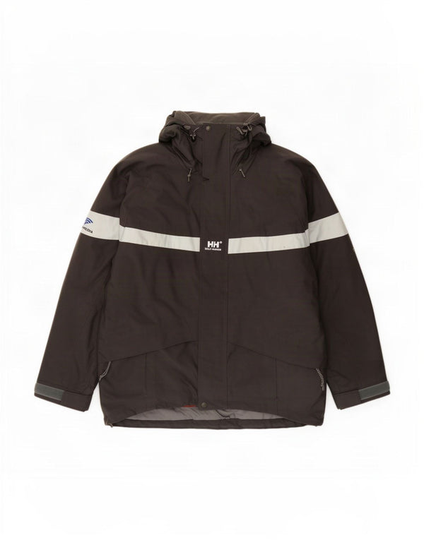 Helly Hansen Mens Hooded Windbreaker Jacket UK 38 Medium Grey Colourblock