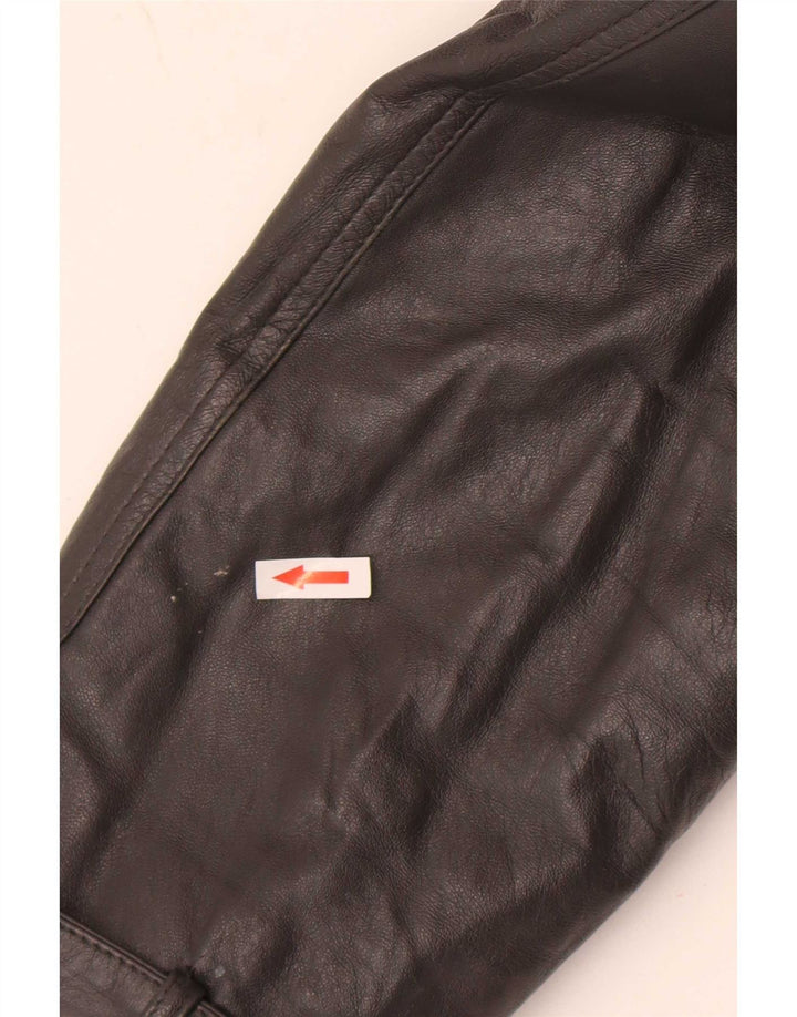 Vintage hombres chaqueta de cuero Reino Unido 36 pequeño gris