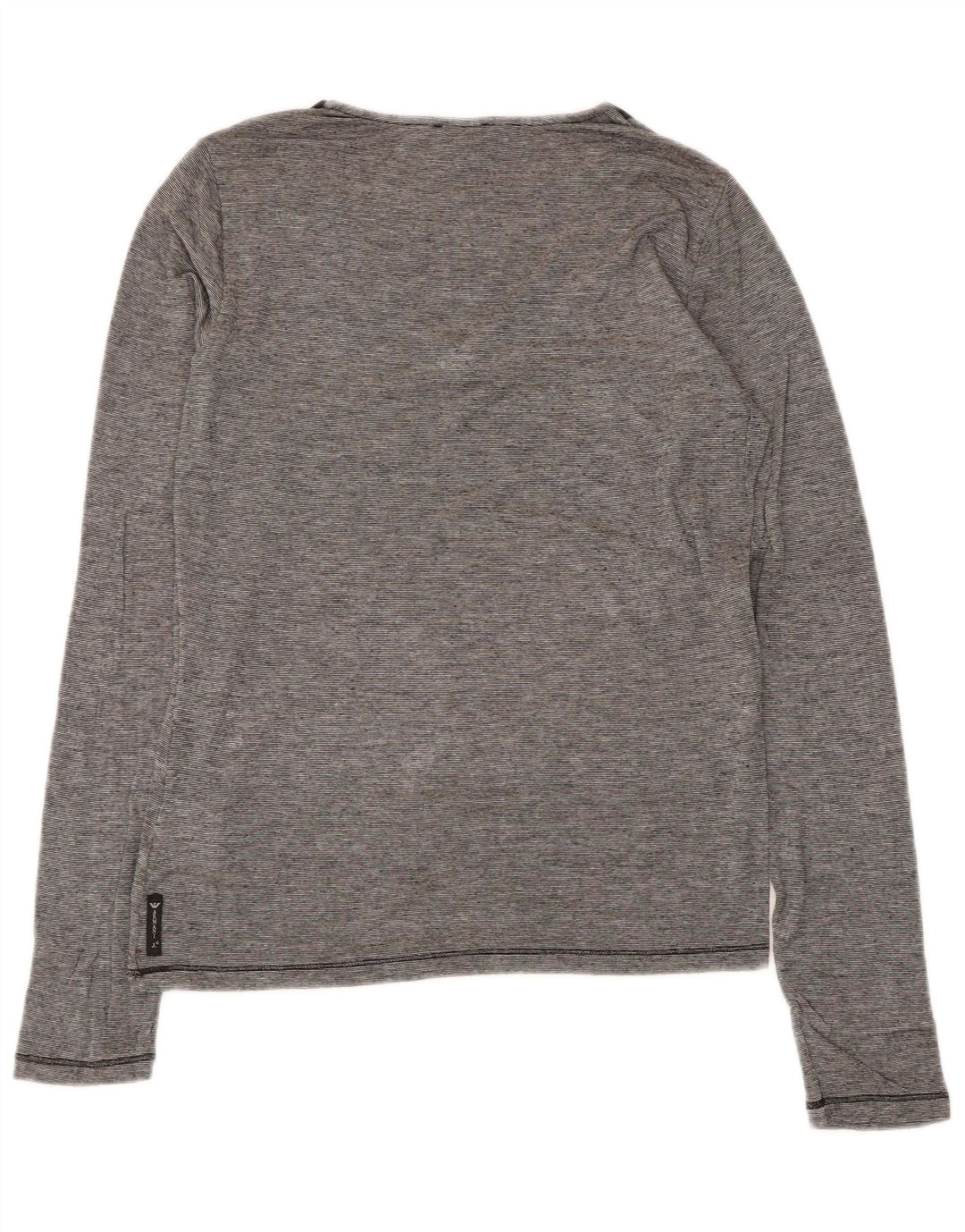 Armani Jeans Mujer Top Manga Larga UK 42 Viscosa Gris Medio Rayas Pintadas