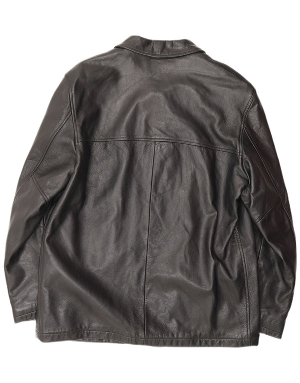 STEWART Chaqueta de cuero para hombre UK 44 2XL Cuero negro clásico
