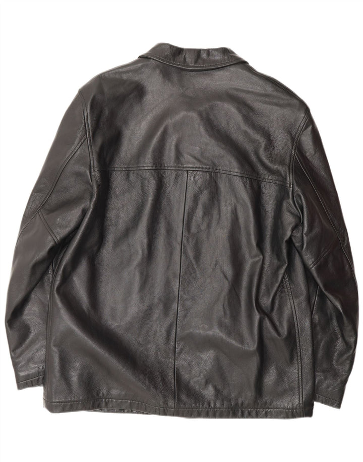 STEWART Chaqueta de cuero para hombre UK 44 2XL Cuero negro clásico