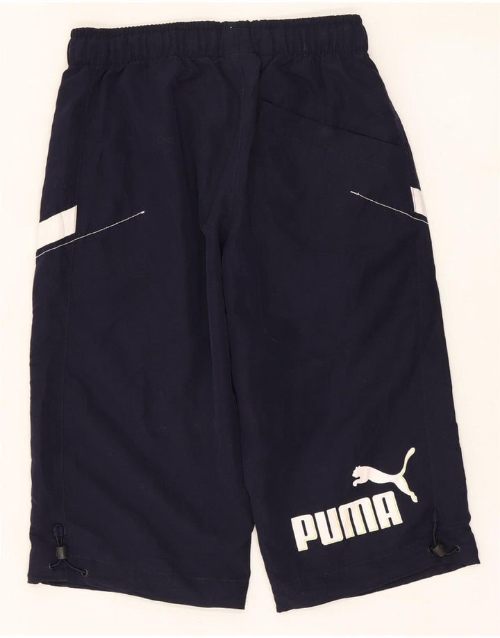 PUMA Shorts deportivos gráficos para hombre XS Azul marino Colorblock