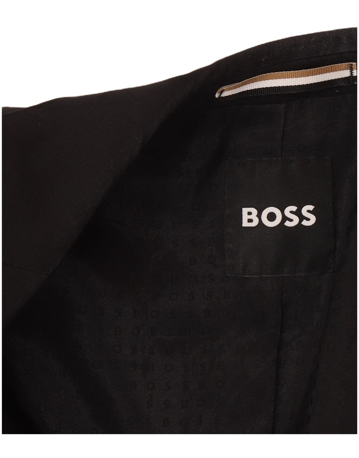 Hugo Boss Chaqueta tipo blazer de 2 botones para hombre EU 56 3XL Lana negra