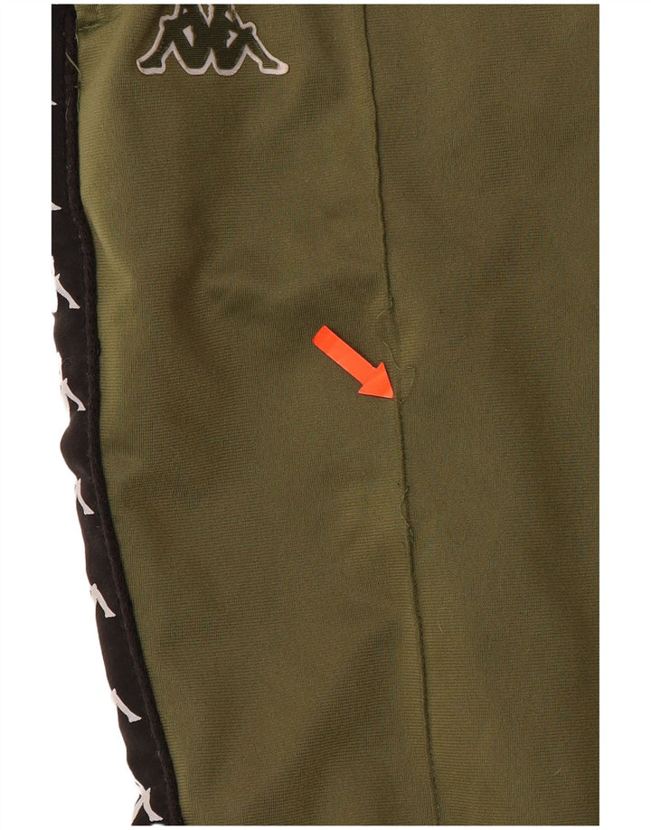 KAPPA Hombre Pantalones De Chándal Gráfico Joggers Large Verde Colorblock