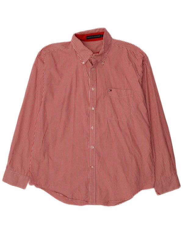 Camisa Tommy Hilfiger Hombre XL Algodón Rayas Rojas