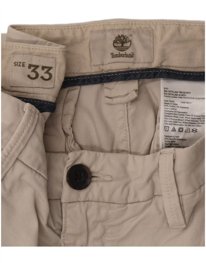 Timberland Pantalones cortos chinos para hombre W33 Large Off White Cotton Classic