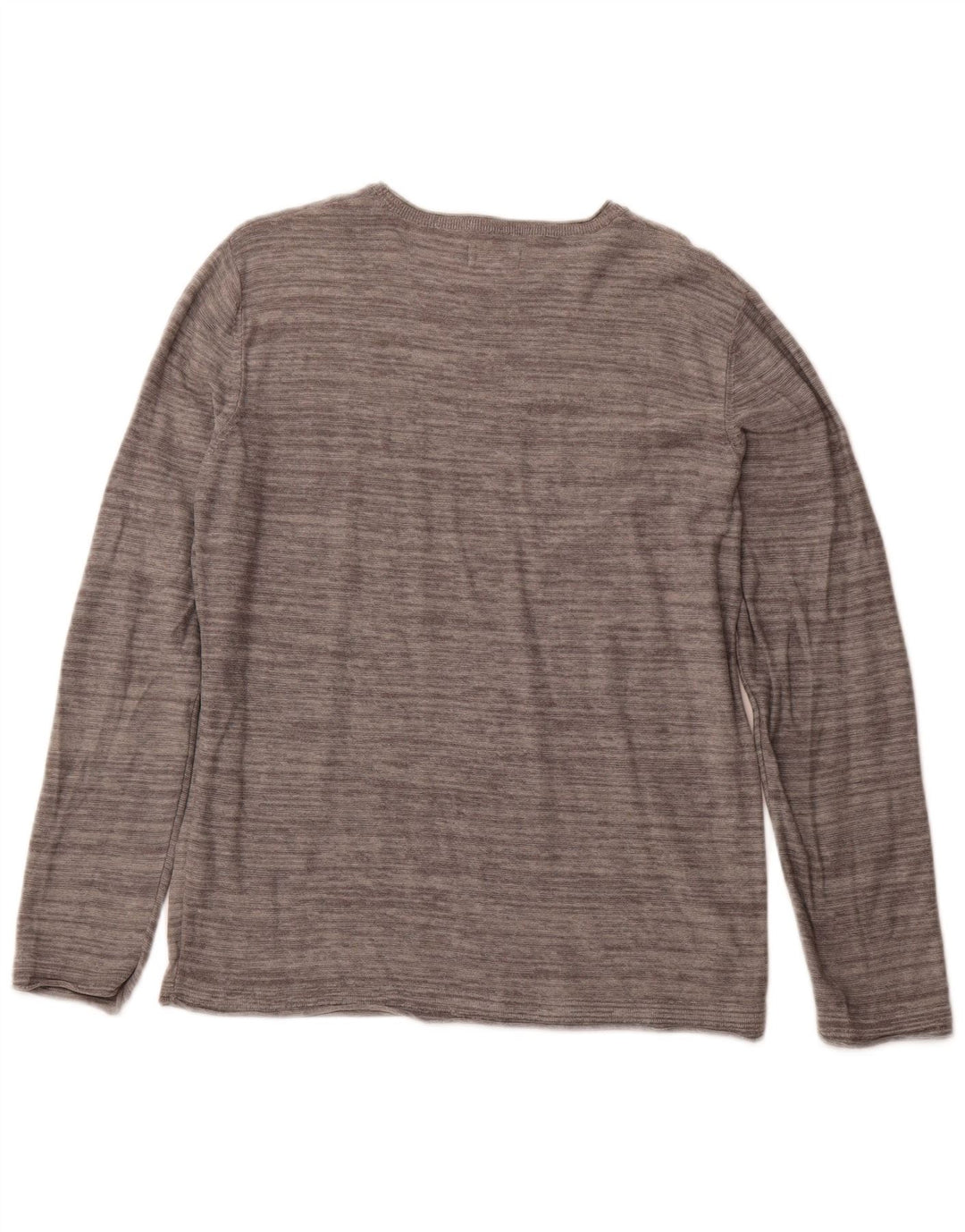 JACK & JONES Hombre Top Manga Larga Grande Gris Algodón