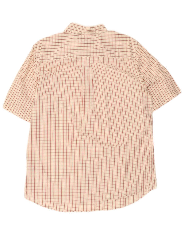 Camisa Timberland Hombre Manga Corta Algodón Cuadros Beige Medio