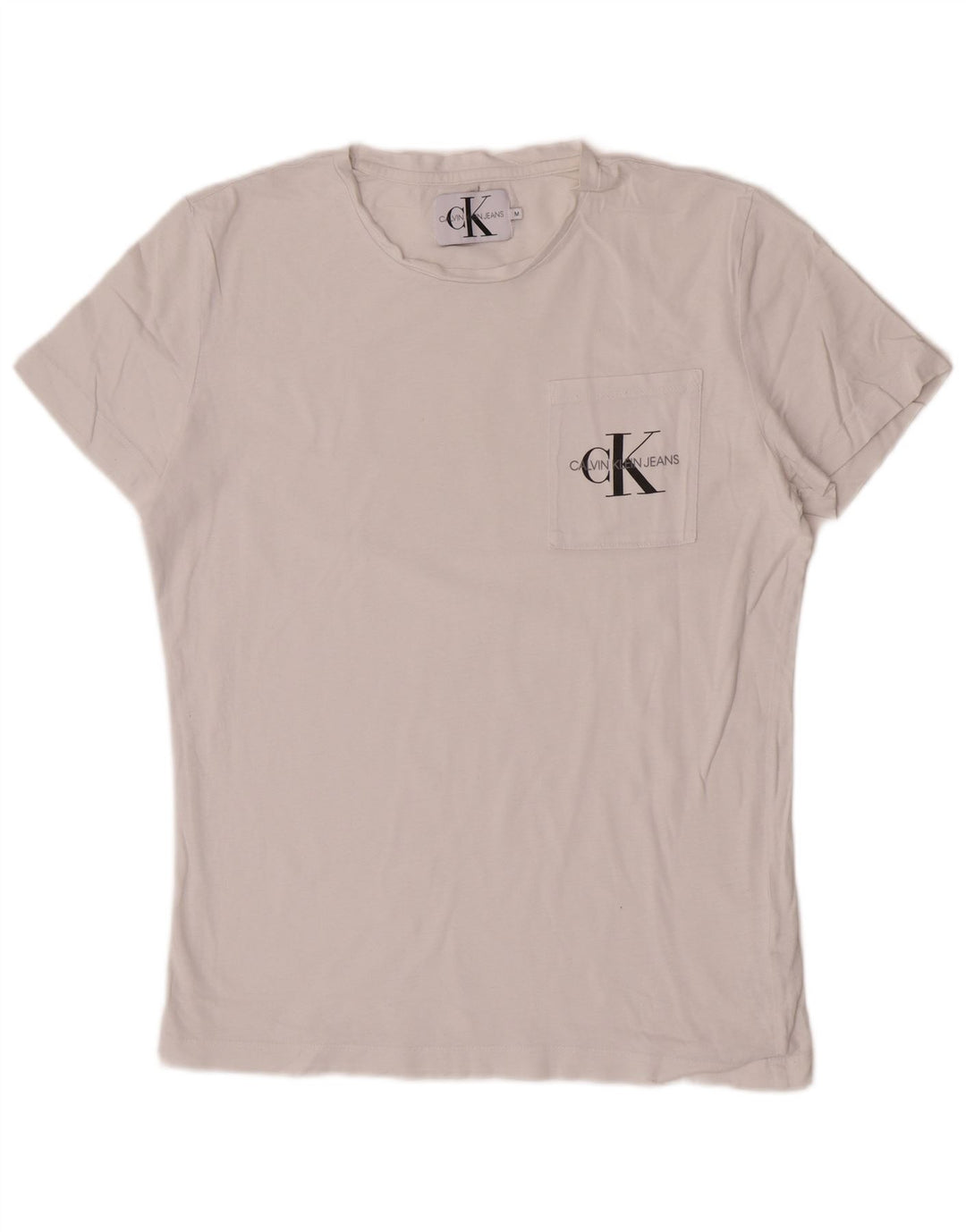 Calvin Klein Jeans Camiseta regular de manga corta para hombre Top Medium White