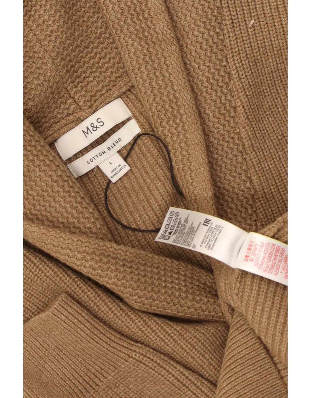 Marks & Spencer Suéter tipo cárdigan para hombre Poliéster marrón grande
